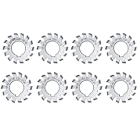 8Pcs 1-8 Cortadores de Engranajes Involucionados Para Fresadora Acero de Alta Velocidad En Forma de Disco 20 ° Ángulo de…